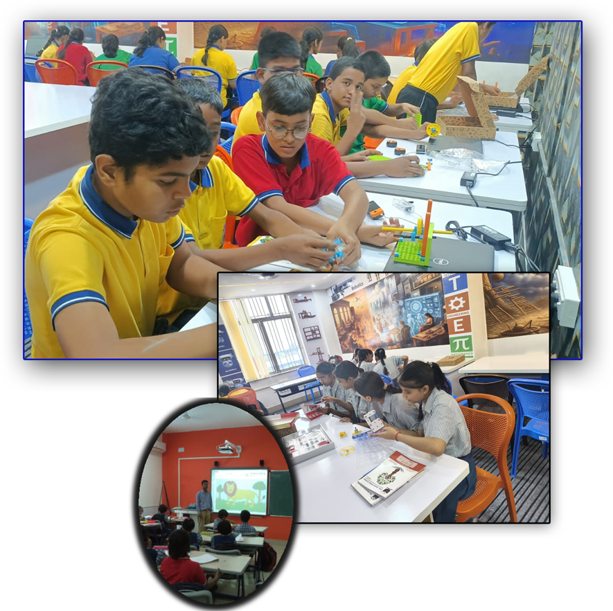 Nursery students learning at Usha Martin World School Patna